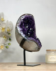 Beautiful Natural Amethyst Geode, Metal Stand Included - MWS2064