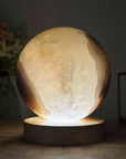 Natural Quartz & Agate Sphere with Wooden Stand with built-in LED Light - SPH0143