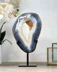 Natural Blue Banded Agate Portal with Metal Stand - MWS2321