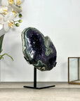 Top Quality Natural Amethyst Geode Specimen with Green Jasper Shell - MWS2823