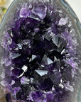 Deep Purple Amethyst Geode with Stunning Blue Banded Agate Shell - MWS1813