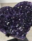Natural Amethyst Stone Heart Carving with Stand - HST0309