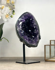Top Grade Natural Amethyst Geode - Metallic Stand Included