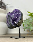 Natural Deep Purple Amethyst Cluster on Metal Stand - MWS3310