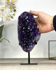 Deep Purple Amethyst Cluster on Metal Stand - MWS2781