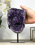 Natural Amethyst Crystal Cave on Metallic Stand - MWS2182