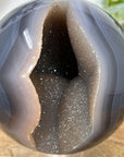 Banded Agate & Quartz Druzy Sphere Geode - SPH0186