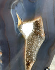 Large Agate Geode Slice with Custom Made Metallic Stand - MWS2327