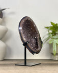 Natural Agate & Amethyst Natural Cave - Handmade Metal Stand Included - MWS3344