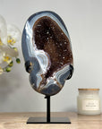 Outstanding Caramel Amethyst & Blue Banded Agate Geode - MWS1426