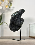 Black Druzy Quartz Crystal with Agate Mineral Specimen - MWS2622