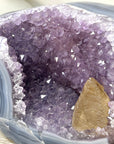 Blue Agate & Amethyst Geode with Calcite Formation - CBP1422