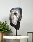 Natural Agate Slice Portal with Metallic Stand - MWS2137