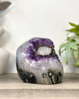 Amethyst Cluster with Calcite & Black Hematite Specimen - CBP1425