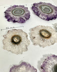 Genuine Amethys, Quartz & Agate Stalactite Slices Flat - Perfect for Crafting Unique Jewelry - STS0080