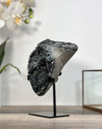 Black Druzy Mineral Specimen – Natural Crystal Cluster for Home Decor Display - MWS2621