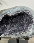 Amethyst Druzy Geode on Metal Stand from Uruguay - MWS2724