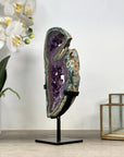 Unique Natural Green Jasper & Amethyst Slice Portal - MWS2244