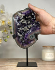 Stunning Amethyst Cluster with Green Jasper Shell & Clacite Formations - MWS1757