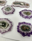 High-Quality Amethyst & Quartz Stalactite Slices for Jewelers - Wholesale Bulk Pack - STS0081