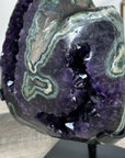 Top Quality Natural Amethyst Geode Specimen with Green Jasper Shell - MWS2823