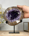 Natural Amethyst Geode with Golden Ring - MWS1988