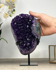 A Grade Amethyst Stone with Green Jasper Shell - MWS2219