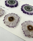Wholesale Amethyst Stalactite Slices for Jewelry Making - Bulk Flat Set - STS0039