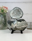 Natural Large Quartz Geode with Metallic Stand - MWS2447