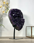 Amethyst Crystal Cluster Specimen on Stand for Home Decor Display - MWS2620