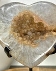 Yellow Quartz & Agate Heart Carving - HST0351