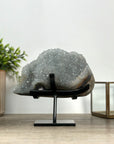 Large Quartz Crystal on Metal Stand – Natural Home Décor Accent - MWS2417