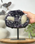 Natural Amethyst Cluster with Large Calcite Specimen - MWS3134