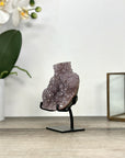 Amethyst Crystal Cluster on Metal Stand – Light Purple Quartz Display Piece - MWS2886