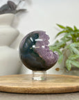 Amethyst & Agate Sphere Geode with Crystal Druzy - SPH0183