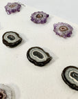 Natural amethyst Jasper & Quartz Stalactite Slices Wholesale Flat - Ideal for Pendants - STS0060