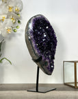 A+ Grade Amethyst Geode on Metal Stand – Stunning Crystal Decor for Shelf Display - MWS2708