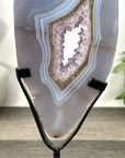 Blue Banded Agate & Amethyst Geode Slice Portal - MWS3248