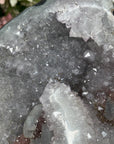 Natural Quartz Geode with Calcite & Red Hematite Crystal - CBP1081