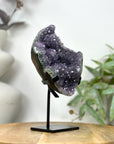 Natural Amethyst with Stalactite Formation & Green Jasper Shell on Stand - MWS3256