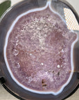 Stunning Agate & Amethyst Geode with Metal Stand - MWS2224