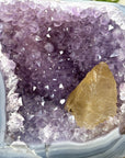 Blue Agate & Amethyst Geode with Calcite Formation - CBP1422