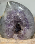 Amethyst & Quartz Flame Caving Geode - FST0149