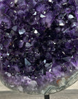 Uruguayan Amethyst Geode with Green Jasper Shell on Metal Stand - MWS2785