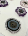 Natural Amerhyst Stalactite Slices Wholesale Flat - Ideal for Pendants - STS0036