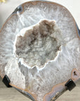 Polished Agate & Quartz Geode on Metal Stand - MWS2782