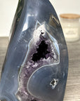 Blue Agate & Amethyst Stone Flame Carving - FST0169