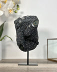 Black Druzy Quartz Crystal with Agate Mineral Specimen - MWS2622