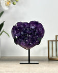 Natural Deep Purple Stone Heart Carving - HST0303