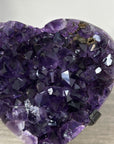 Natural Amethyst Crystal Heart, Metal Stand Included - HST0314